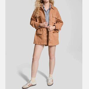 PINK Victoria's Secret Toffee Cargo Utility Jacket Coat Size Large NWT